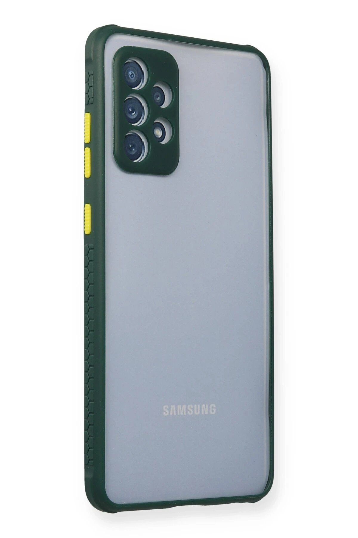 CepteToptan Newface Samsung Galaxy A52 Kılıf Miami Şeffaf Silikon - Koyu Yeşil