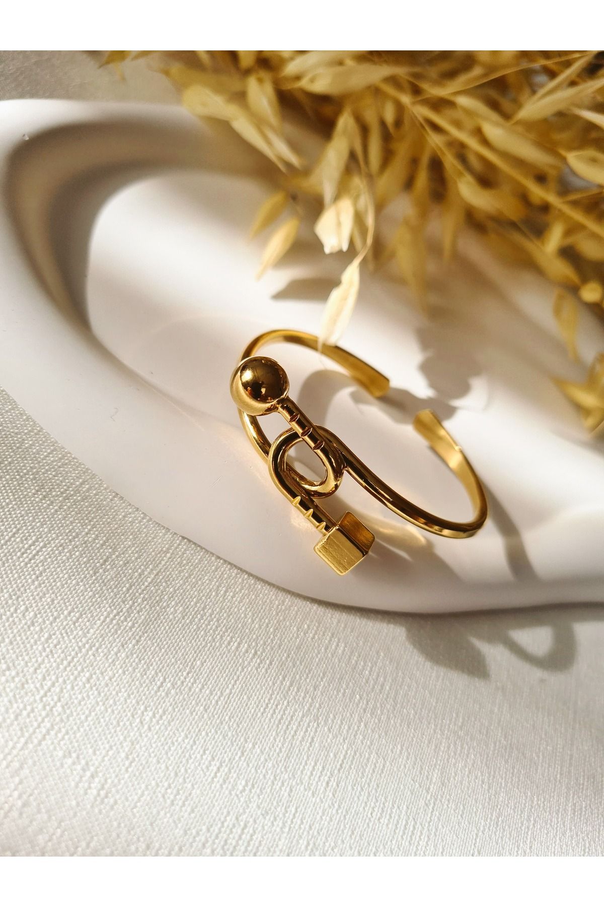 Mirage Design Gold Detaylı Çelik Bilek 08