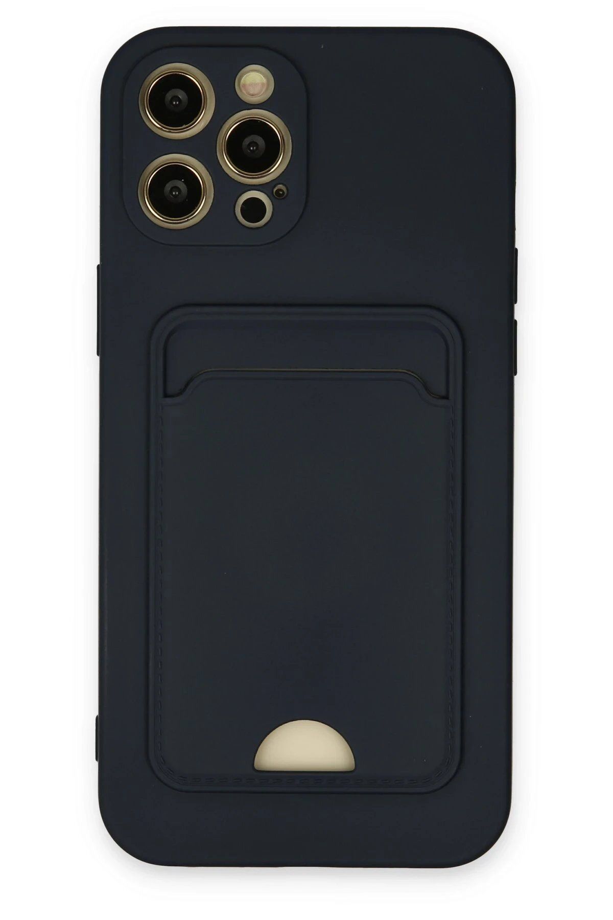 CepteToptan Newface iPhone 12 Pro Max Kılıf Kelvin Kartvizitli Silikon - Lacivert
