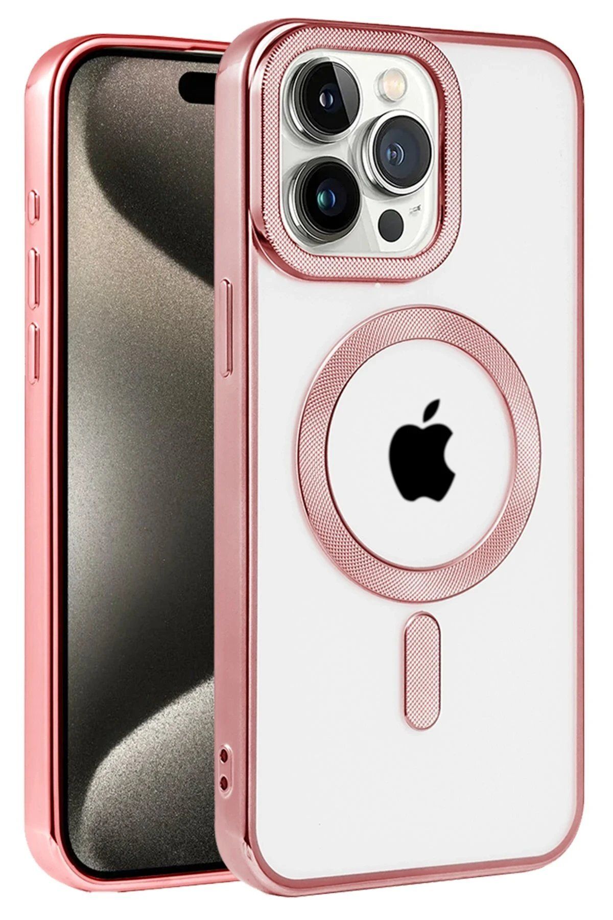 CepteToptan Newface iPhone 14 Pro Kılıf Kronos Magsafe Kapak - Rose Gold