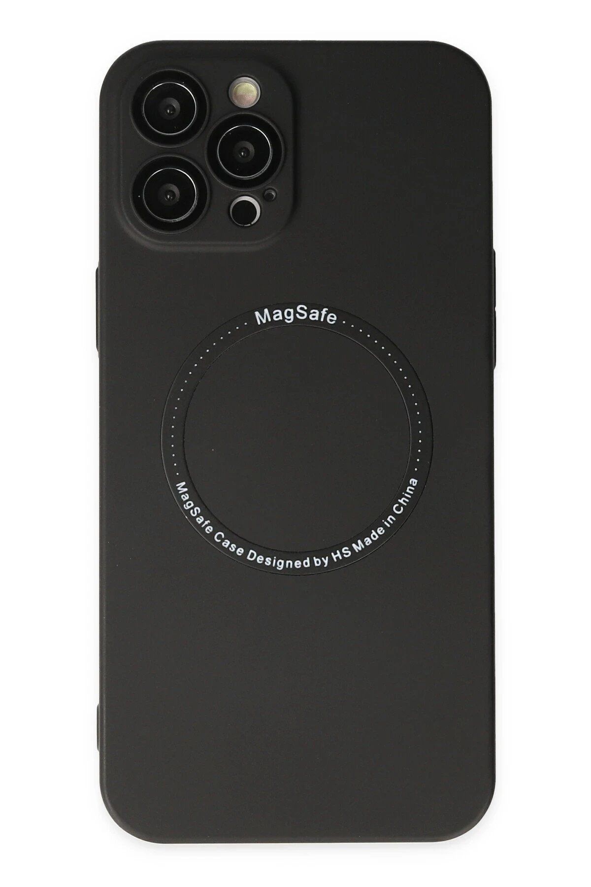 CepteToptan Newface iPhone 12 Pro Kılıf Jack Magneticsafe Lens Silikon - Siyah