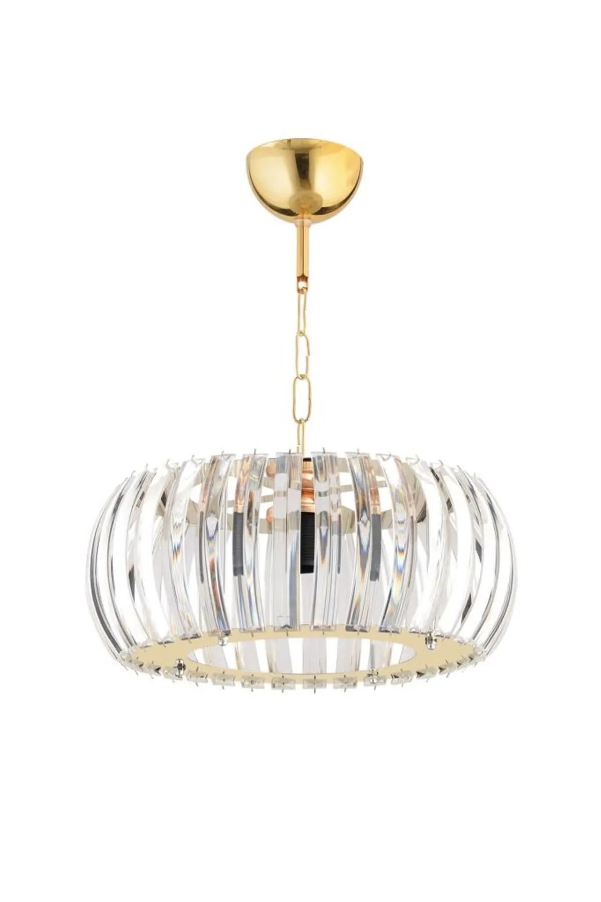 XİGENON Diamora Gold Kristal parlak taşlı yuvarlak şık tasarımlı avize