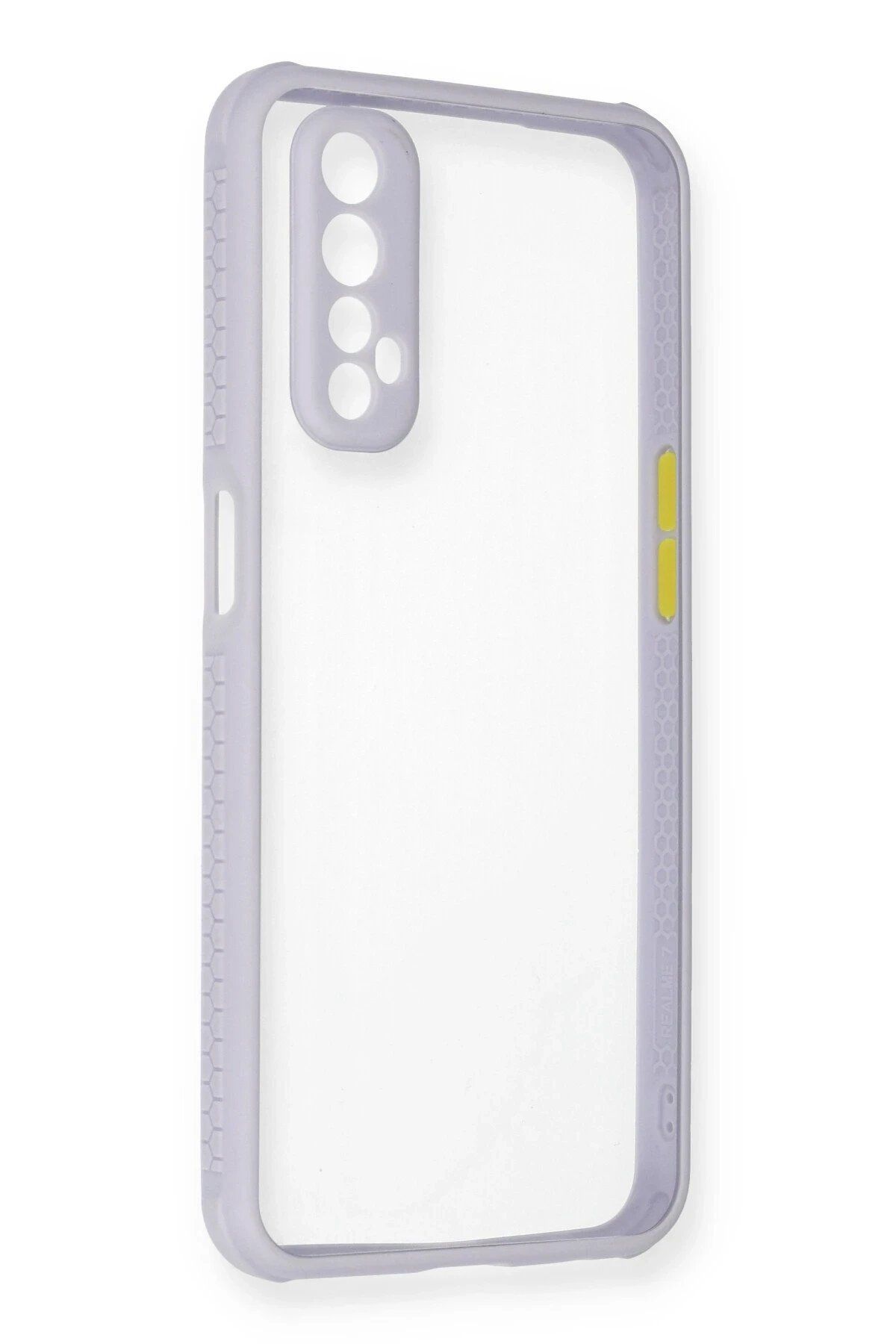 CepteToptan Newface Realme 7 Kılıf Miami Şeffaf Silikon - Lila