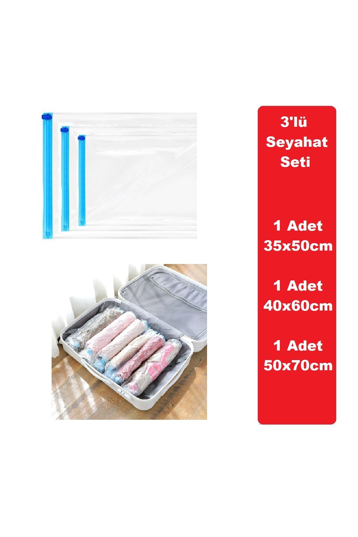 Tarix Vakumlu Hurç,Vakum Poşeti,Hurç,Vakumlu Organizer,elbise İçin Hurç,valiz organizeri 3lü Seyahat