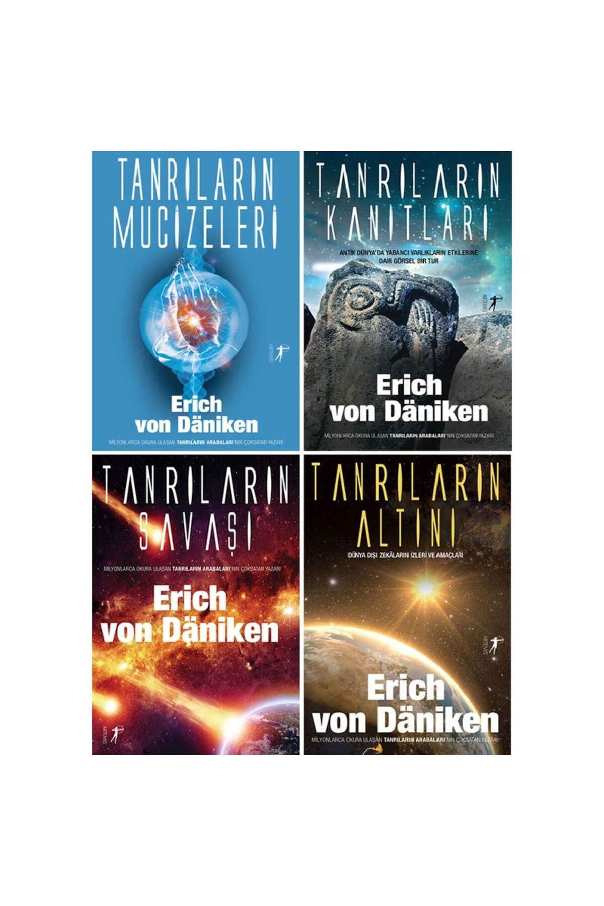 Artemis Yayınları Erich Von Daniken 4 Kitap Set / Tanrıların Mucizeleri + Kanıtları + Savaşı + Altını
