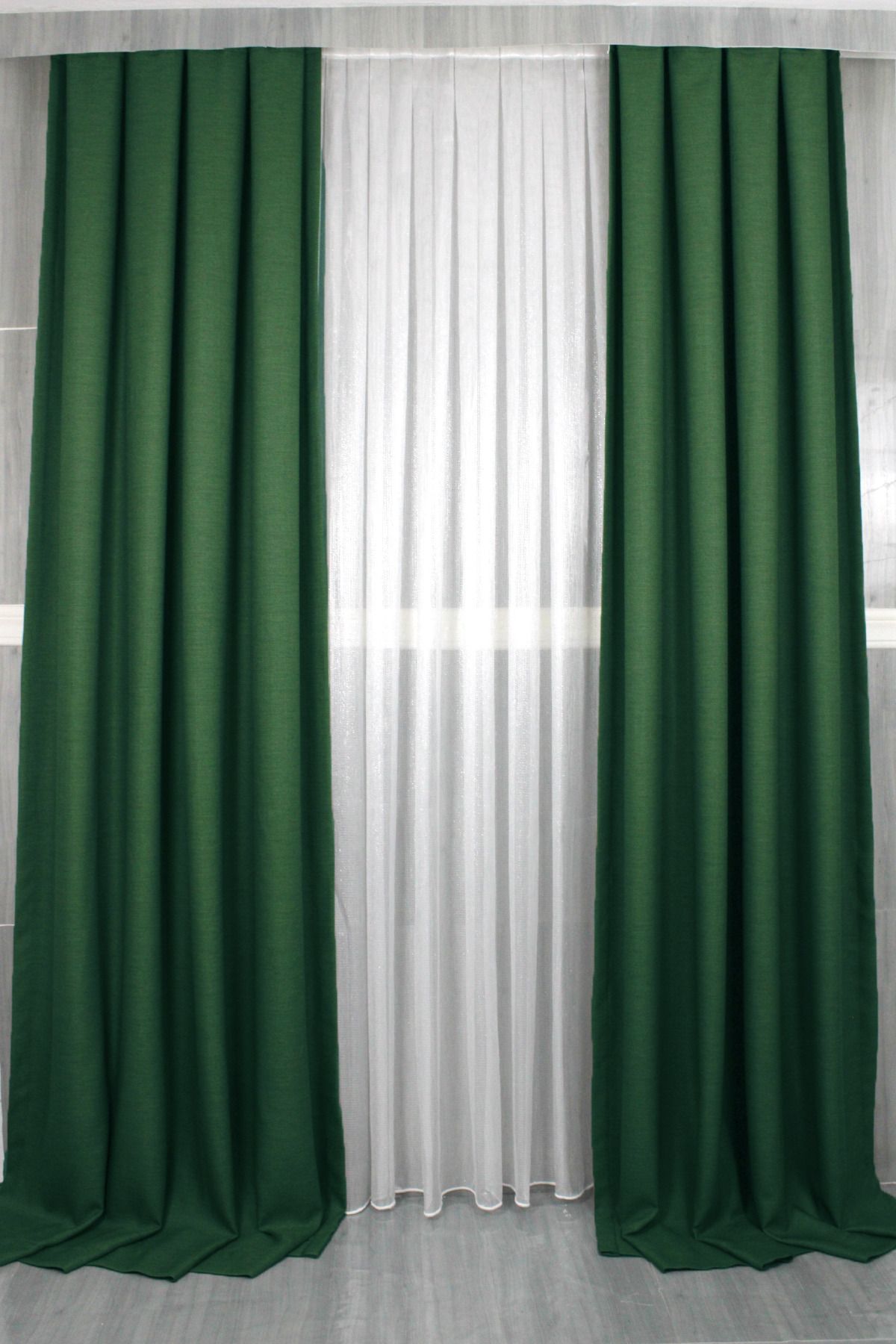 MebelPort Curtain Keten Fonluk Rüstik Ve Kornişe Uygun Düz Dikim