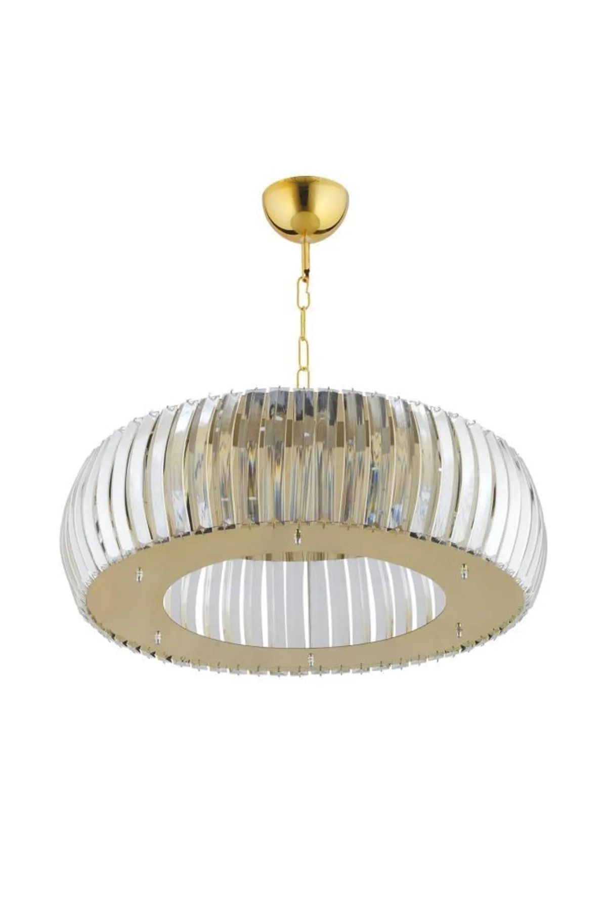 XİGENON Diamora Gümüş 50 Cm Kristal parlak taşlı yuvarlak şık tasarımlı avize