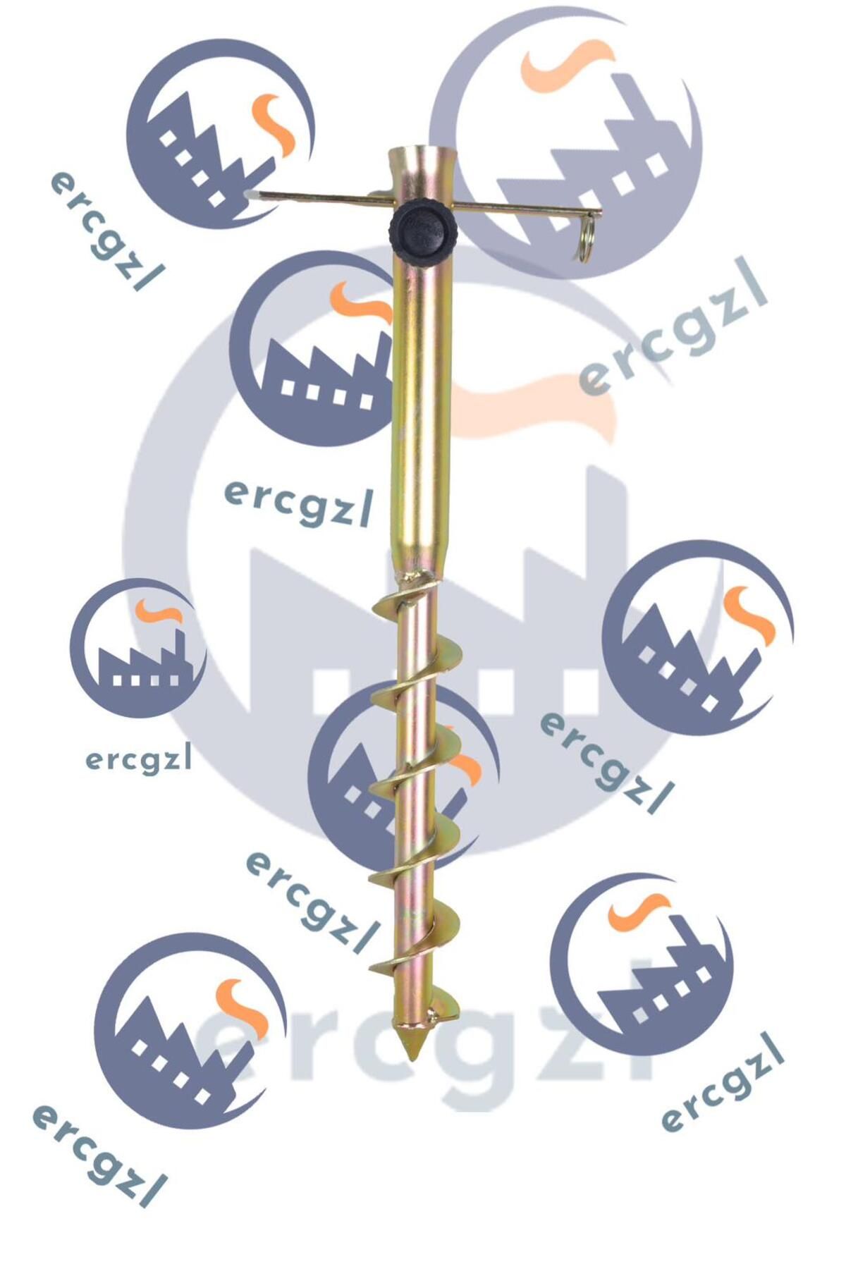 ercgzl Plaj Bahçe Şemsiye Kazığı 3 cm ağız çapı (Galvaniz Sarı)