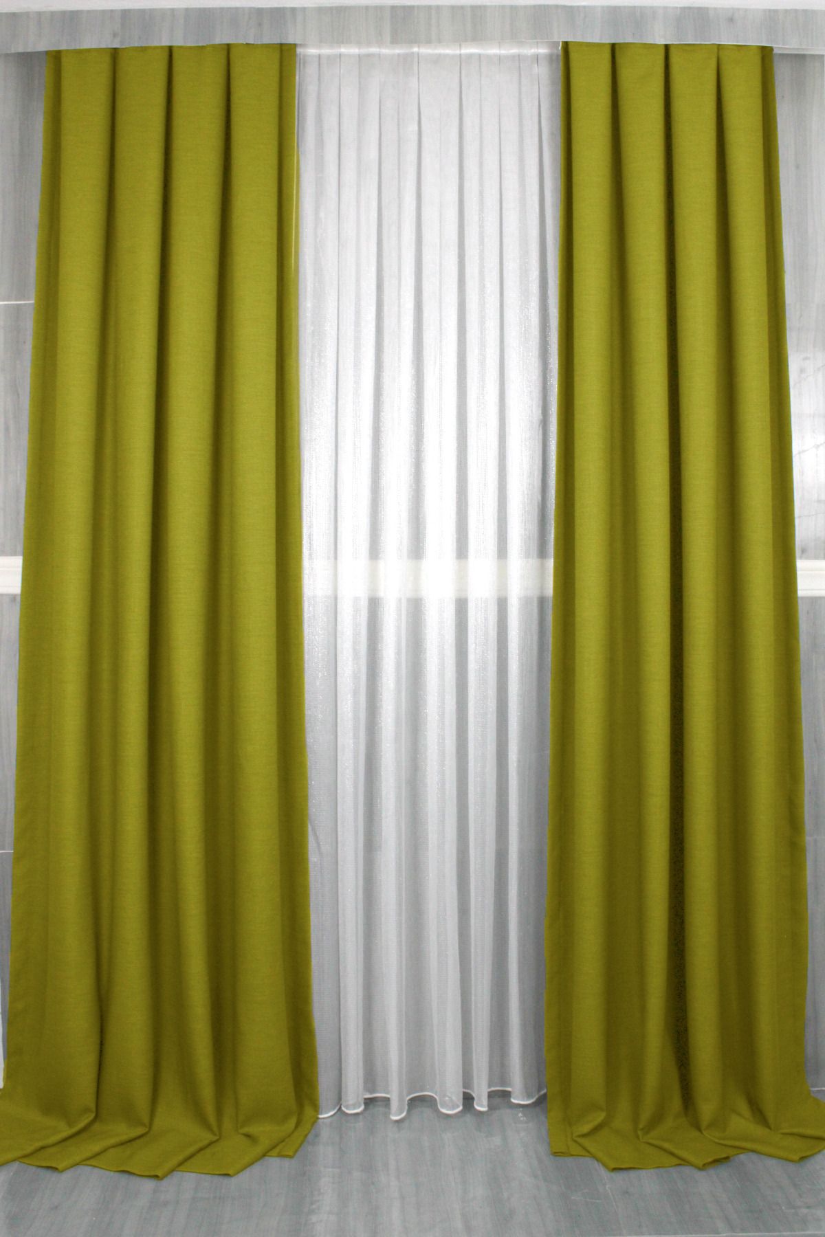 MebelPort Curtain Keten Fonluk Rüstik Ve Kornişe Uygun Düz Dikim