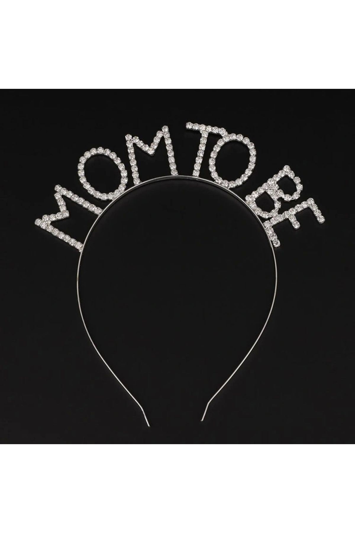 shopwave Kristal Taşlı Gümüş Renk Mom to Be Tacı Anne Tacı (5047)