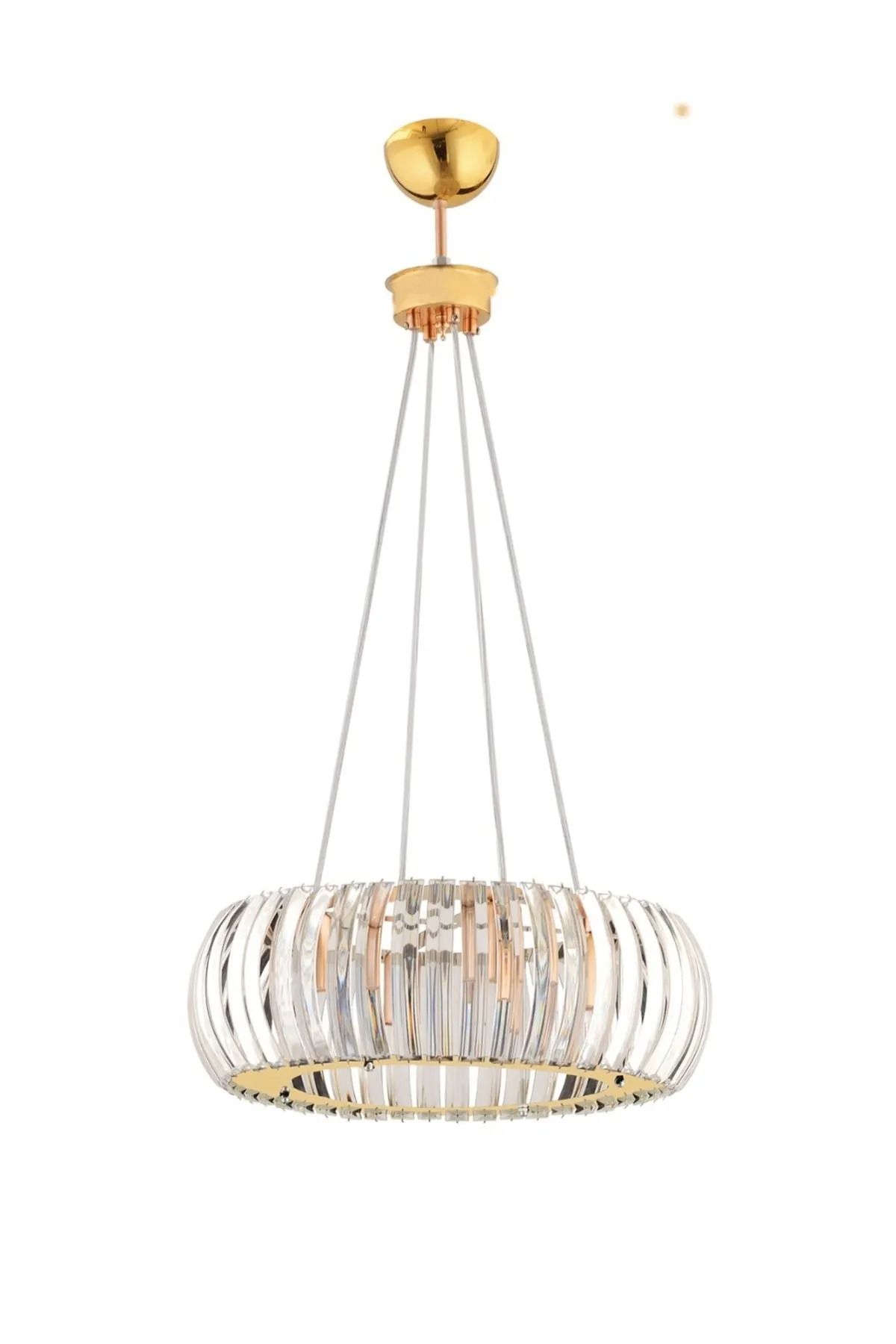 XİGENON Diamora Gold 40 Cm Kristal parlak taşlı yuvarlak şık tasarımlı avize