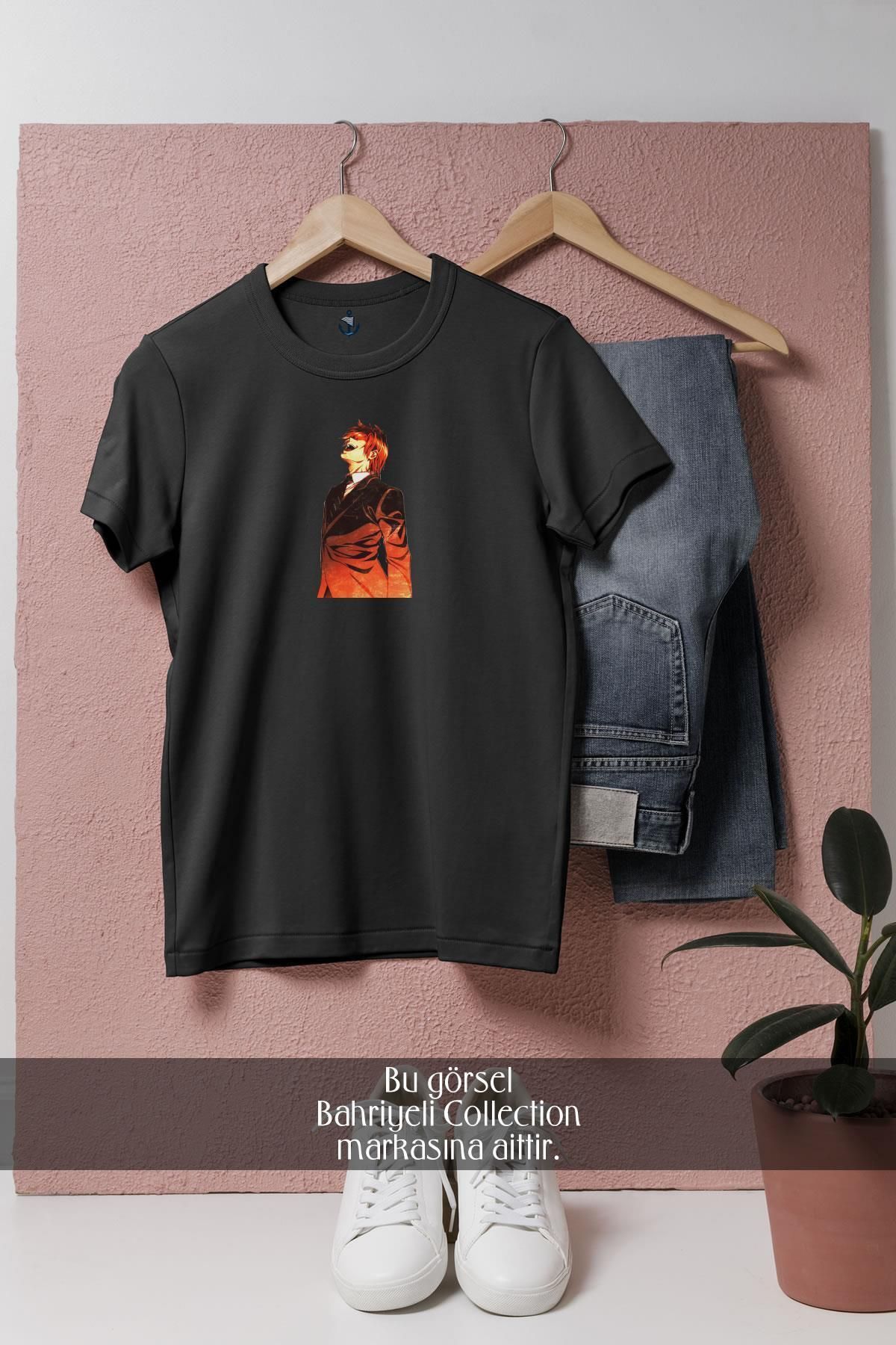 bahriyeli.jpeg Oversize Light Yagami Death Note Art Anime Tasarımlı Unisex T-Shirt