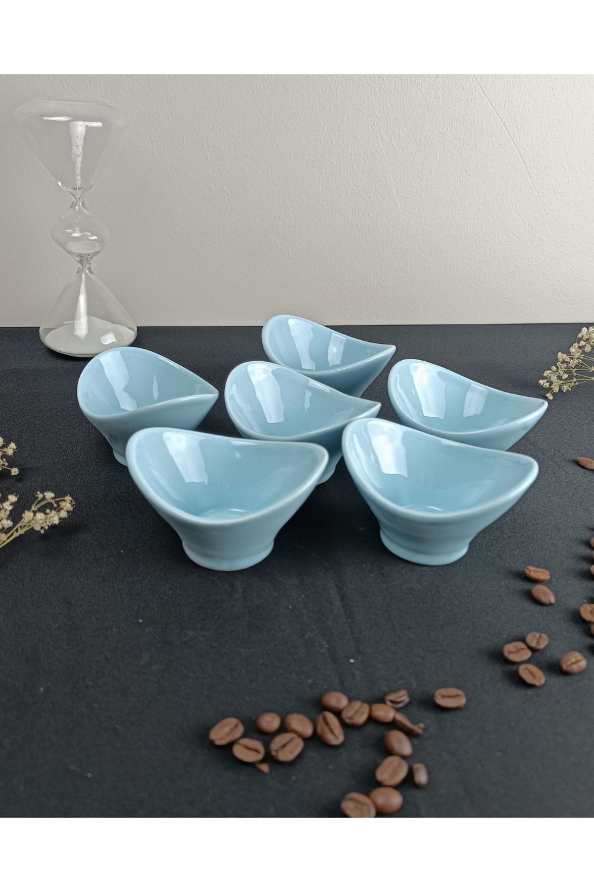 Minole El Yapımı Seramik Kahvaltılık 6'lı Set Mutfak Dekoru Minimalist Çerezlik, Şık Hediyelik Sunum Kasesi