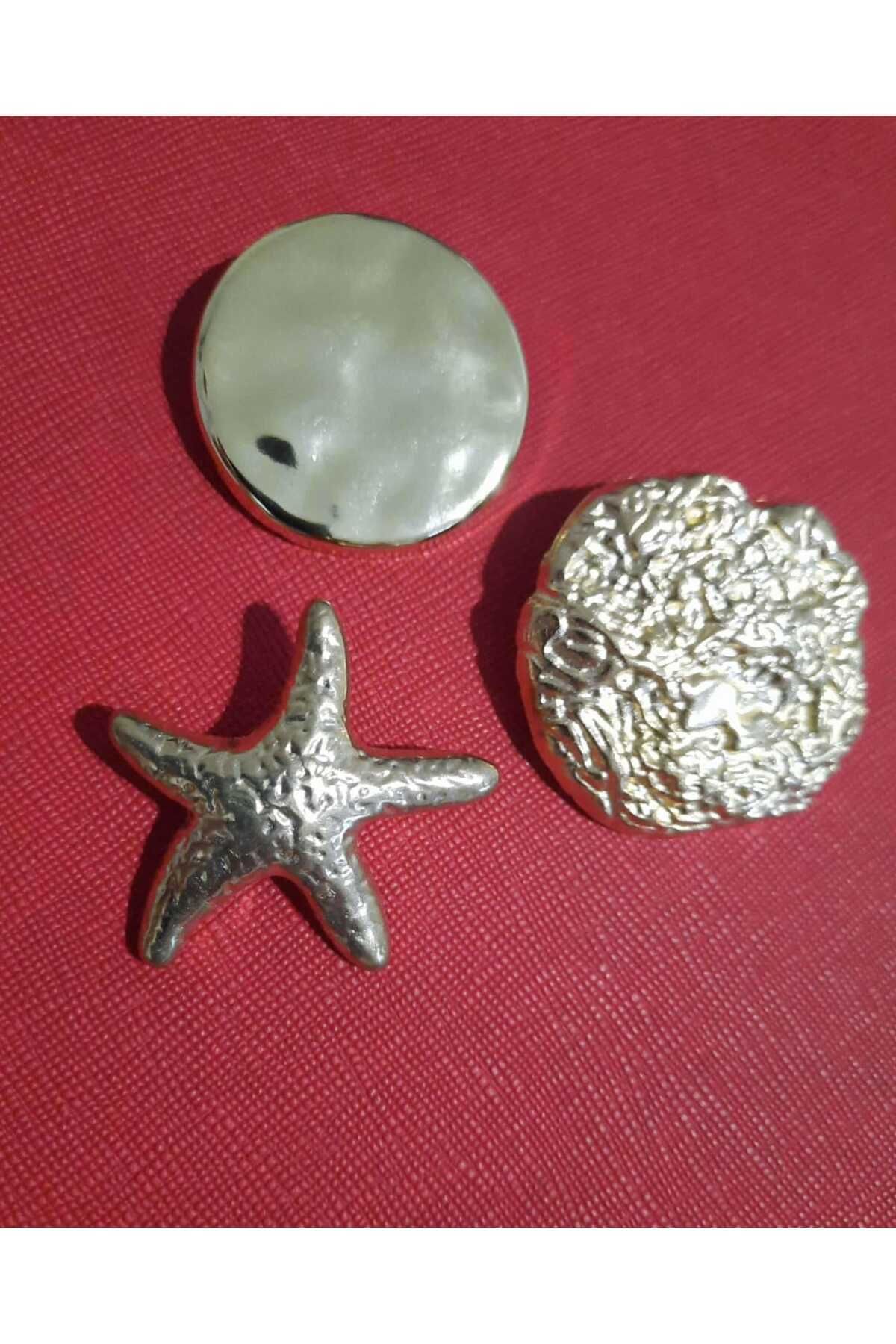 beynaaksesuar Z.A.R.A kombin 3lü büyük boy gold renk düğme seti