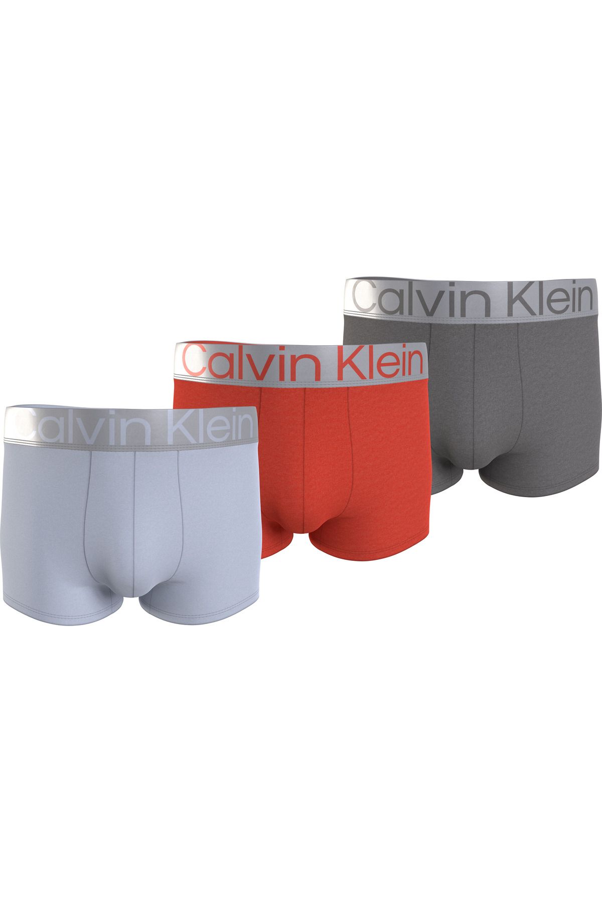 Calvin Klein TRUNK 3PK Erkek Gri-Kırmızı-Bej 3'lü Boxer Set