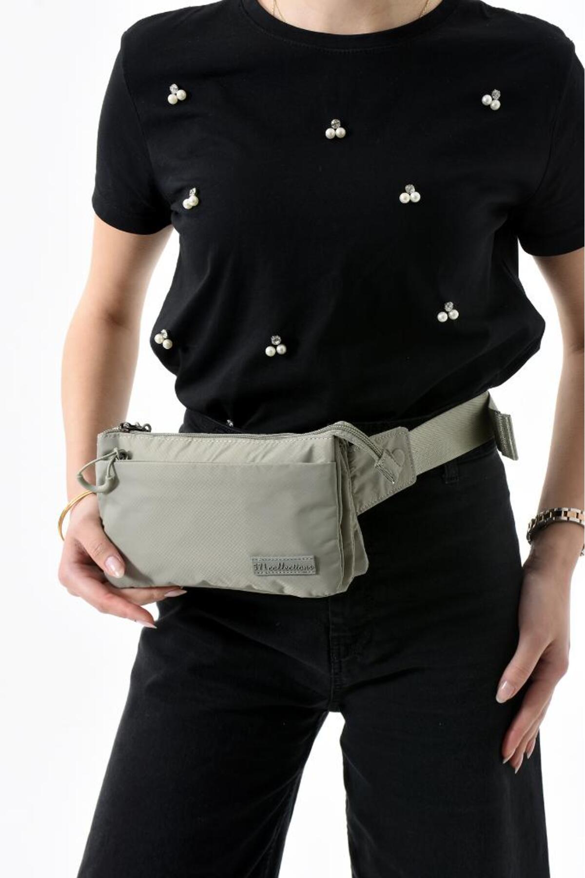 Baginn Unisex Bel Çantası Free Bag Paraşüt Kumaş Hafif Yağmur Geçirmez Kumaş Çok Cepli Body Bag 23*12 Cm görsel 3