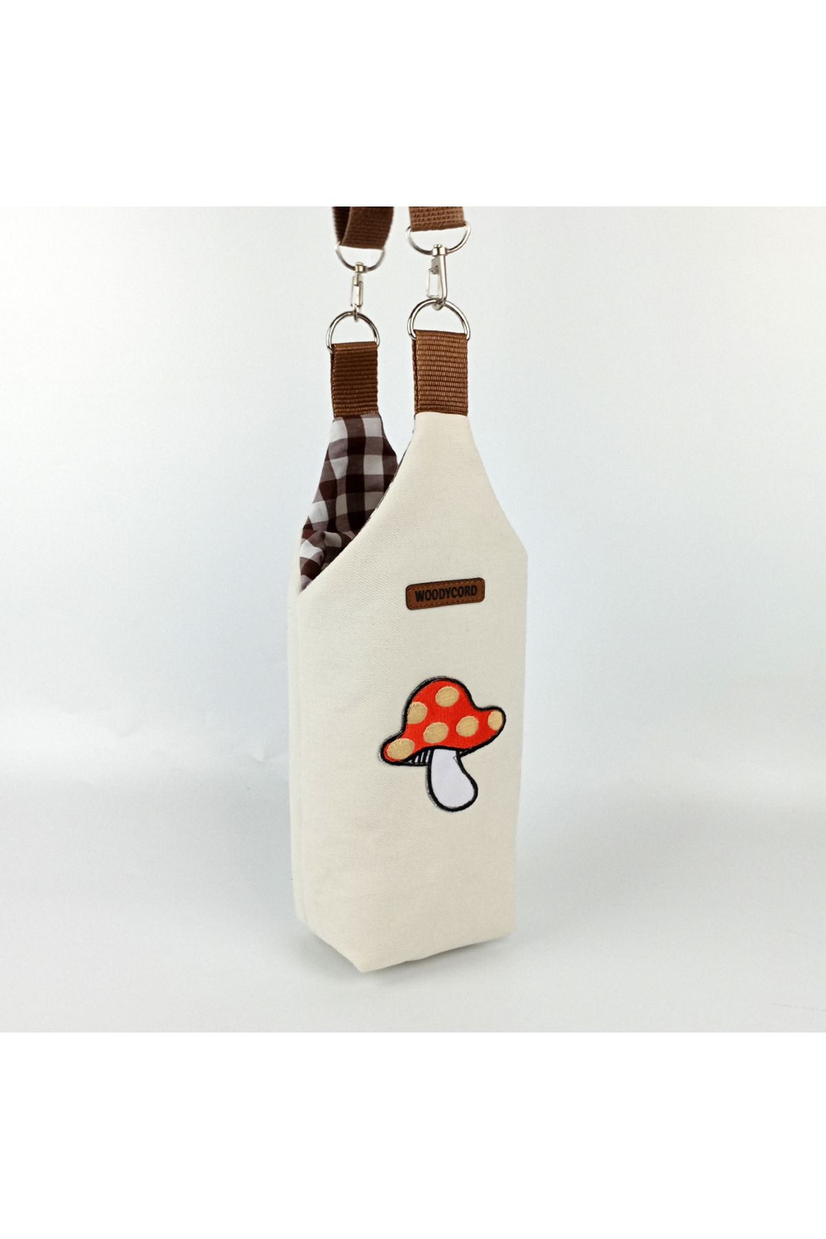 woodycord 1 Litrelik El Yapımı U Model Mantar Desen Matara Kılıfı