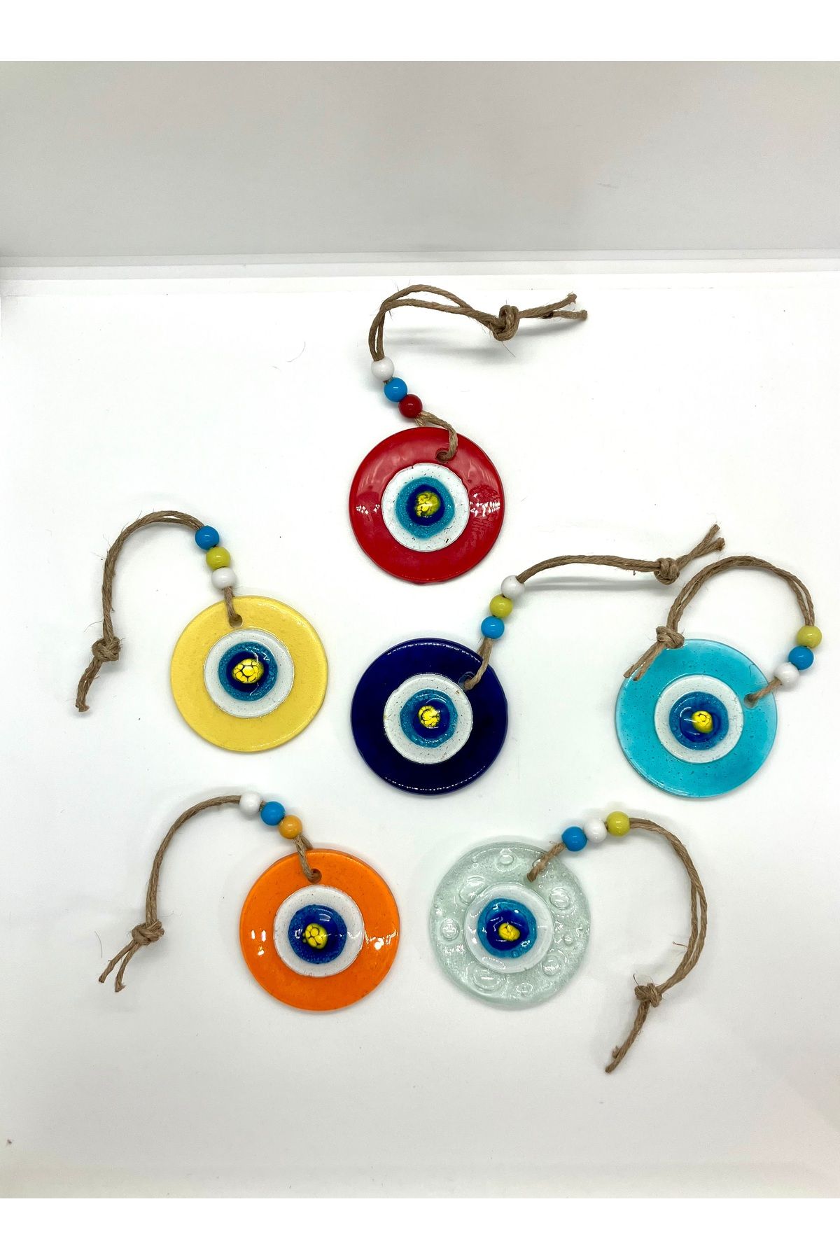 Store Nazar Boncuğu 7 cm Balkon Ağaç Bahçe Duvar Süsü El Yapımı Duvar Dekorasyonu 6’lı Set