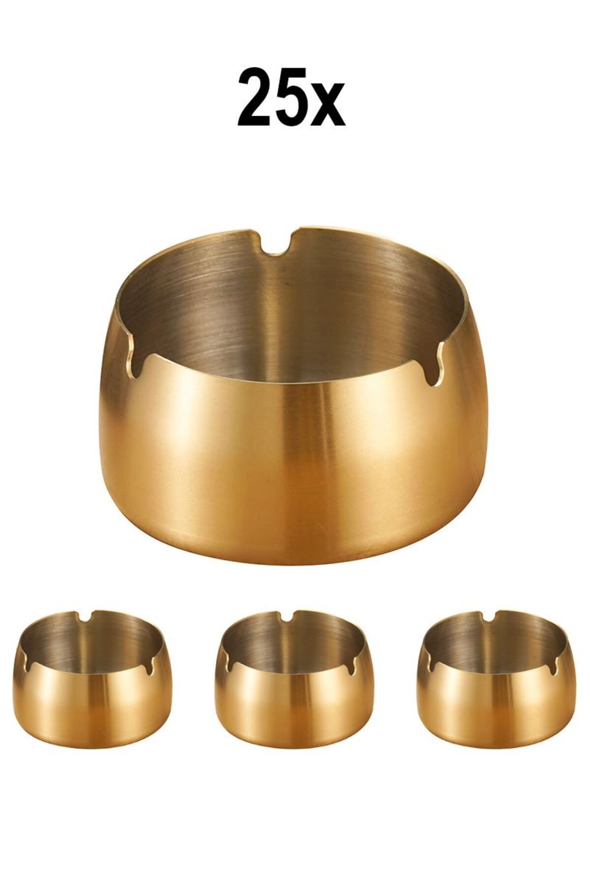 Falconetti 25 Adet Çelik Gold 8cm Kafe Restaurant Lokanta Yuvarlak Kül Tablası Küllük mt173