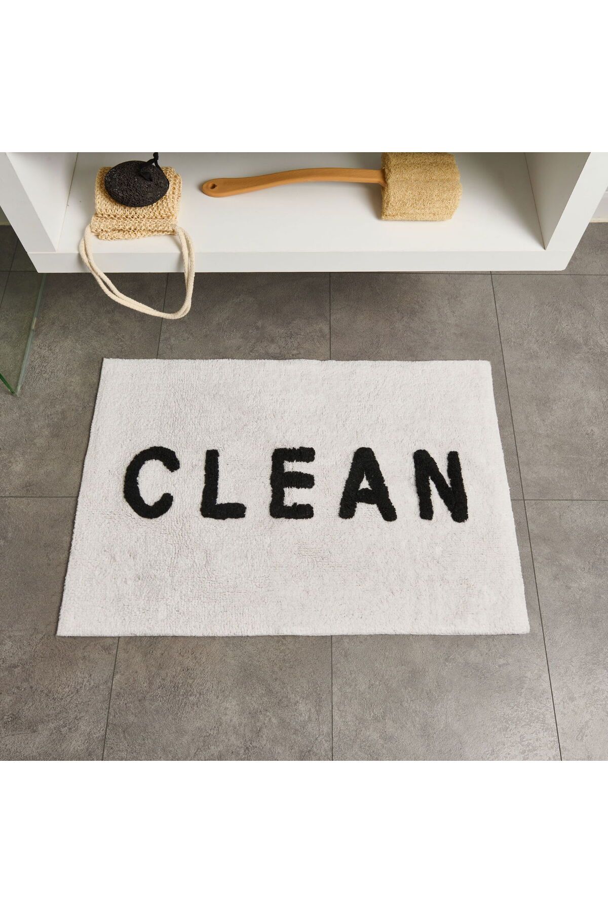 MATMEL Soft Clean Tufting Banyo Paspası - Beyaz - 60x90 cm
