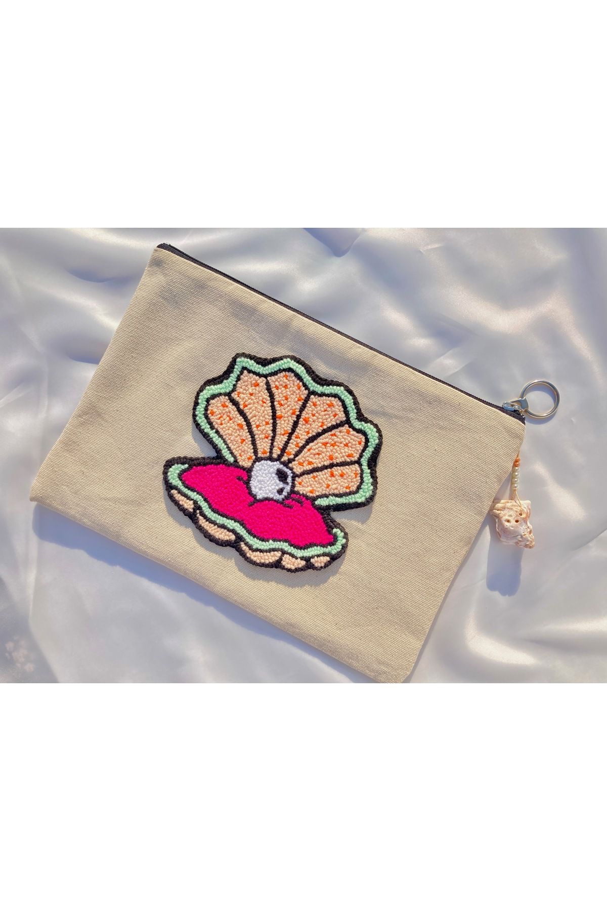 Home punch nakışlı clutch çanta