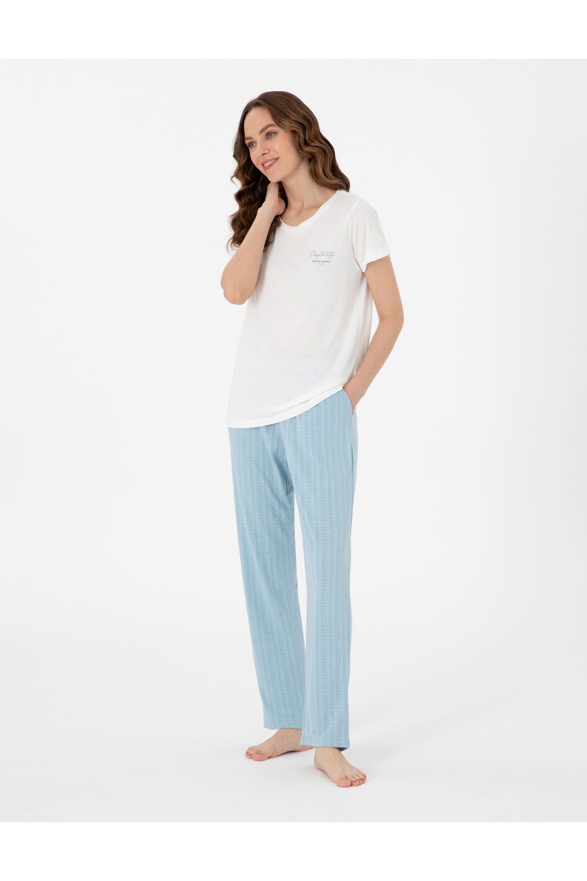 Pierre Cardin Beyaz Kısakollu Pijama Takımı 50318997-VR013