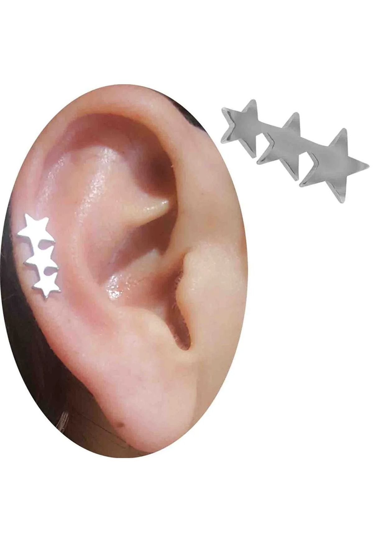 Cadının Dükkanı Çelik Yıldız Helix Kıkırdak Piercing