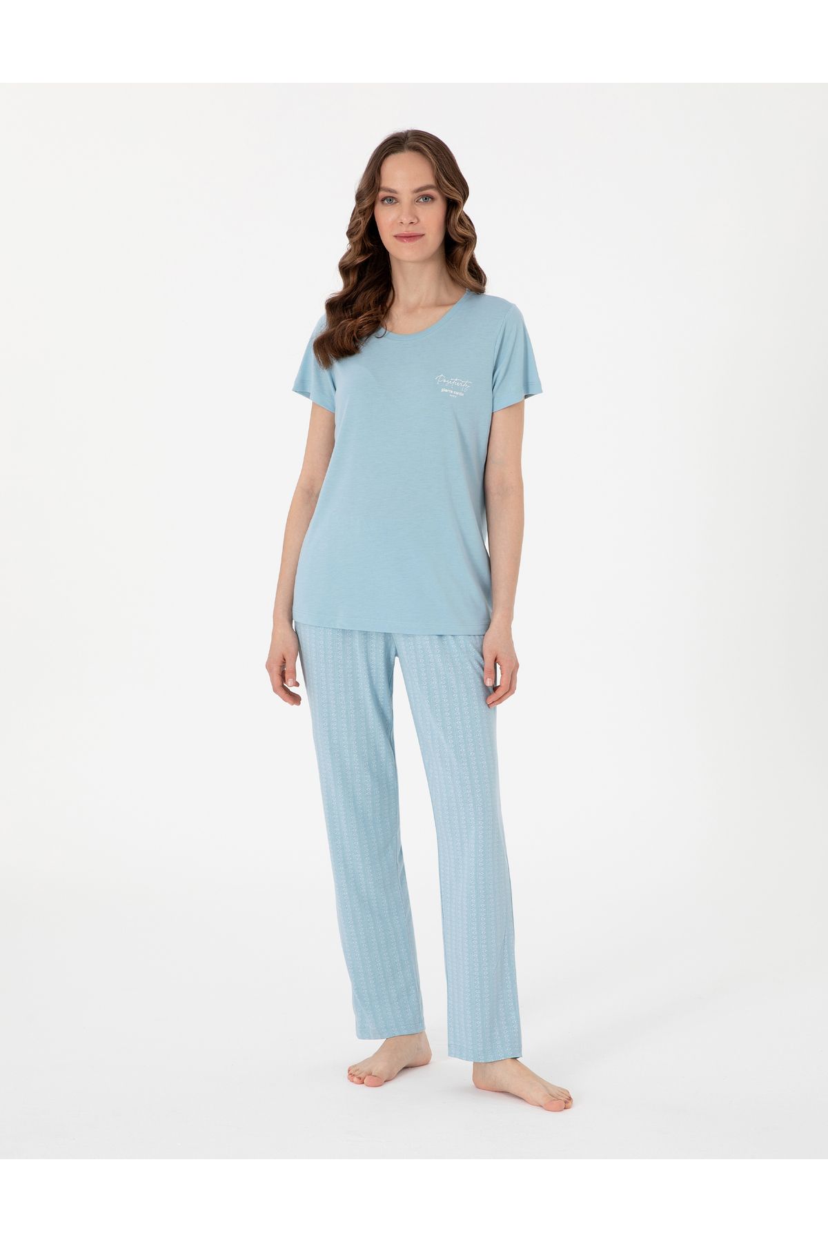 Pierre Cardin Mavi Kısakollu Pijama Takımı 50318997-VR036