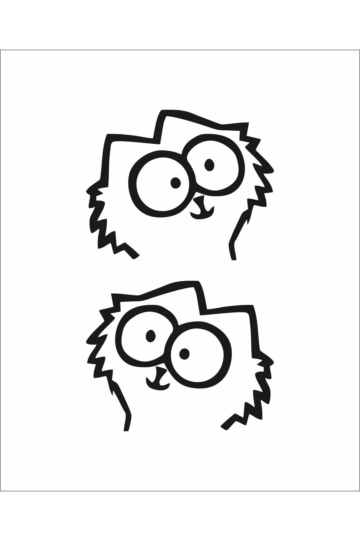 hediyenebak 2'li Sevimli Surat Dikiz Aynası Araç, Araba, Oto, Motorsiklet, Kask, Laptop, Cam Sticker 10x8 cm