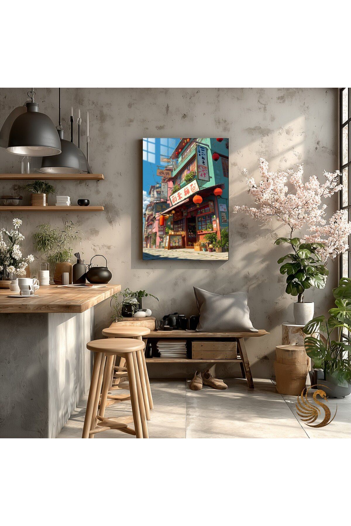 Lora Loom Anime Metal Poster – Japon Şehir Manzarası | Neon Sokaklar Temalı Duvar Dekoru, Otaku Hediyesi