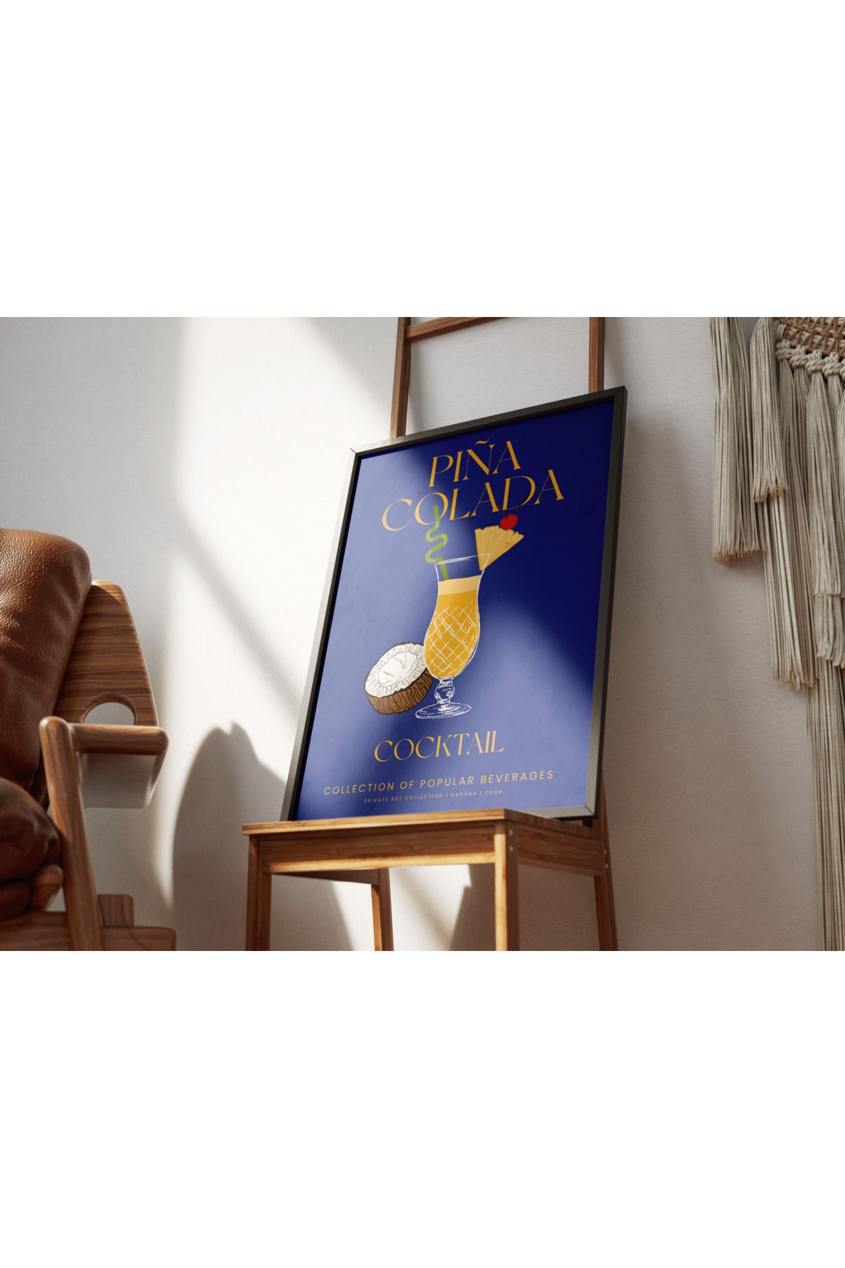 Home Pina Colada Kokteyli Çerçeveli Tablo