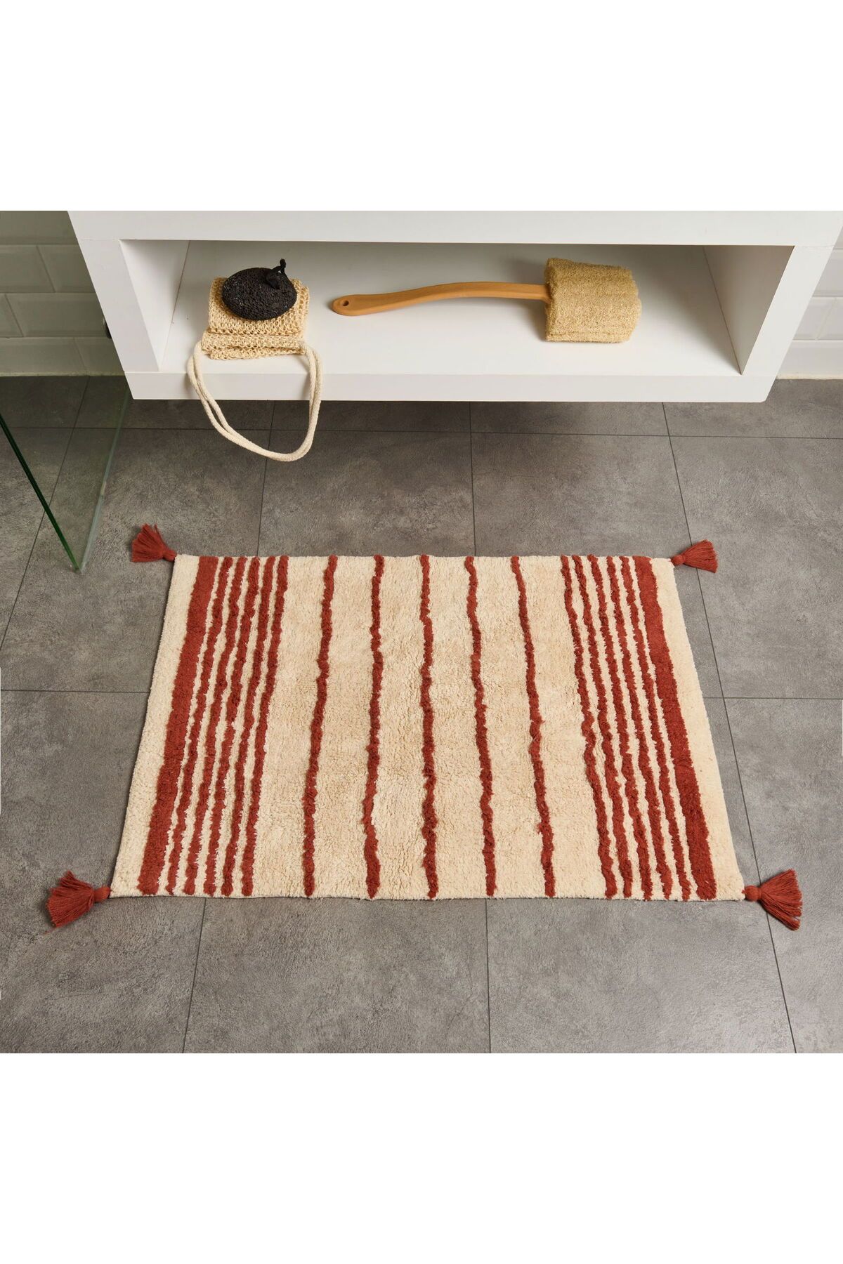 MATMEL Soft Line Tufting Banyo Paspası - Ekru - 60x90 cm