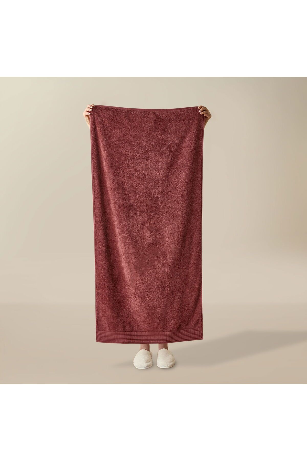 ASPARTAM Soft Premium Banyo Havlusu - Bordo - 70x140 cm