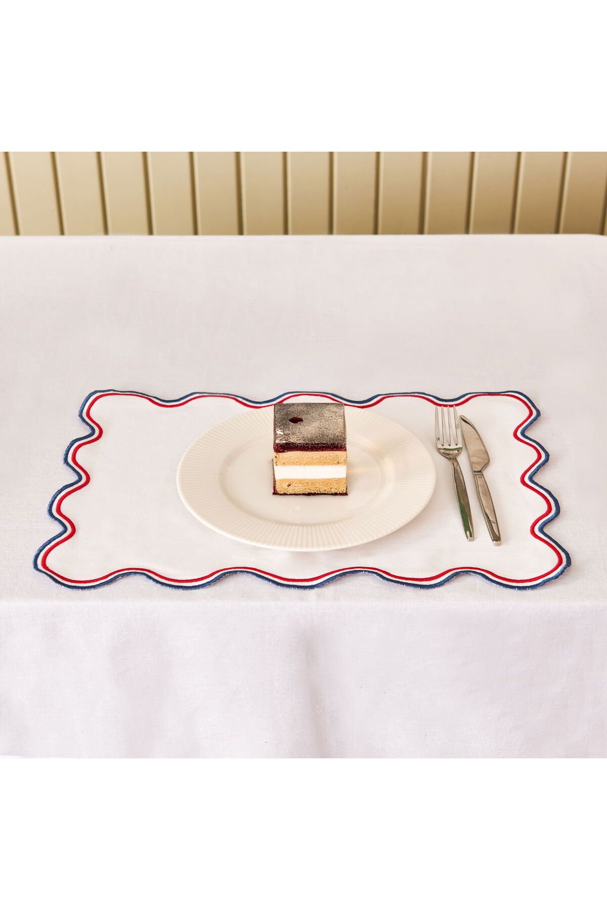 ASPARTAM Soft Nonna Amerikan Servis - Mavi / Kırmızı - 30x50 cm