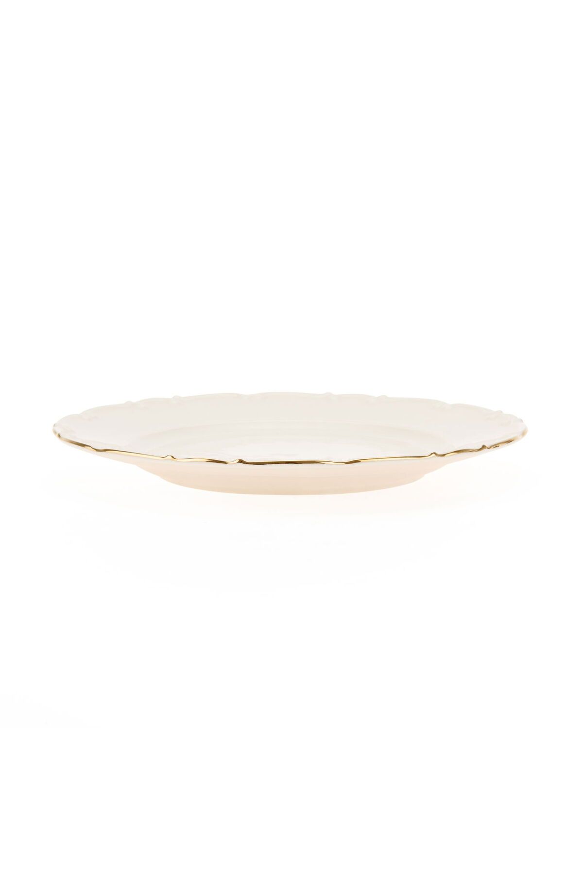 ASPARTAM Porselen Liana File Servis Tabağı - Krem - 27 cm