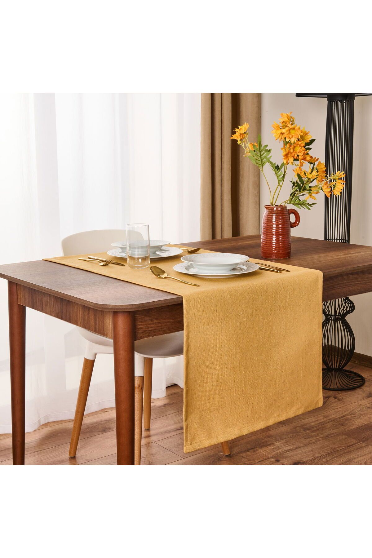 ASPARTAM Soft Bella Keten Runner - Hardal - 50x140 cm