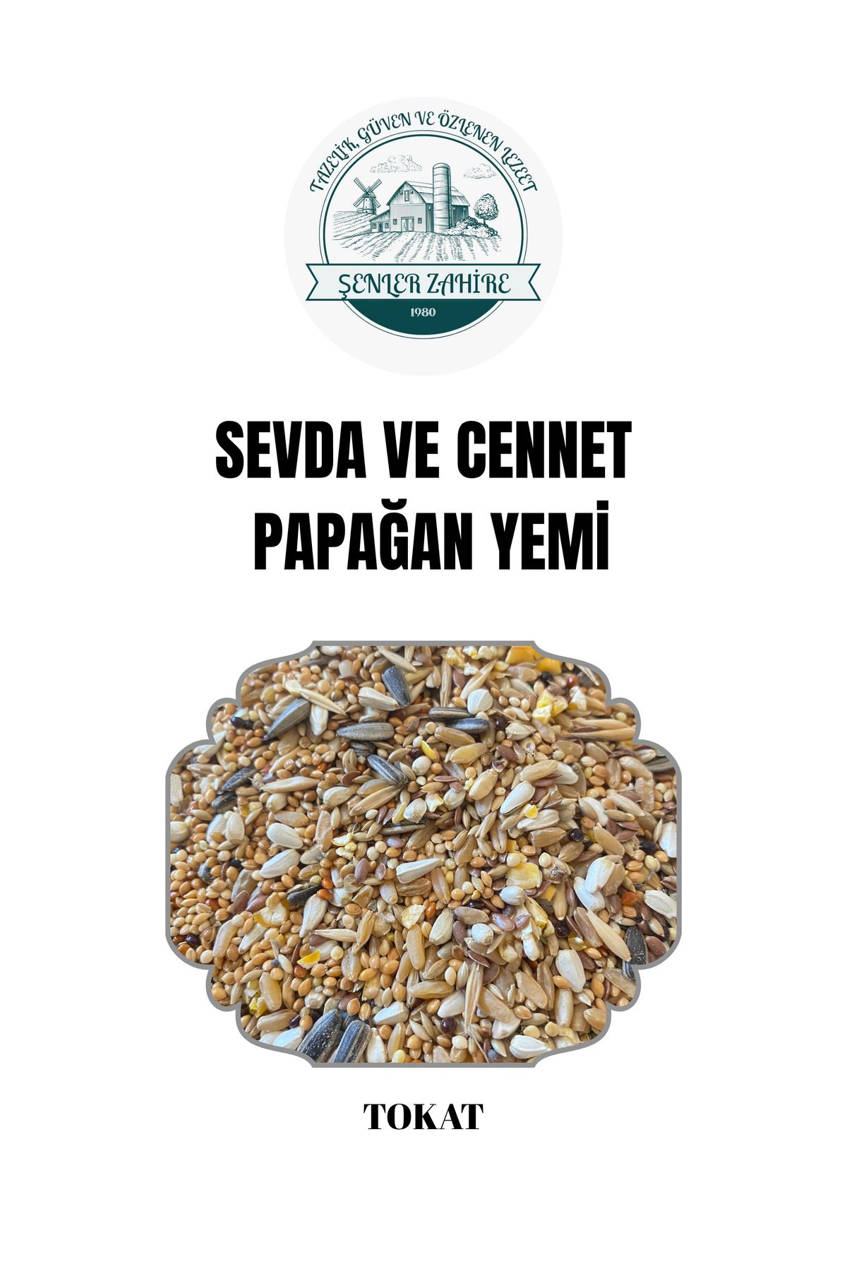 ŞENLER ZAHİRE Sevda ve Cennet Papağanı Yemi – 5 Kg Özel Tahıl Karışımı