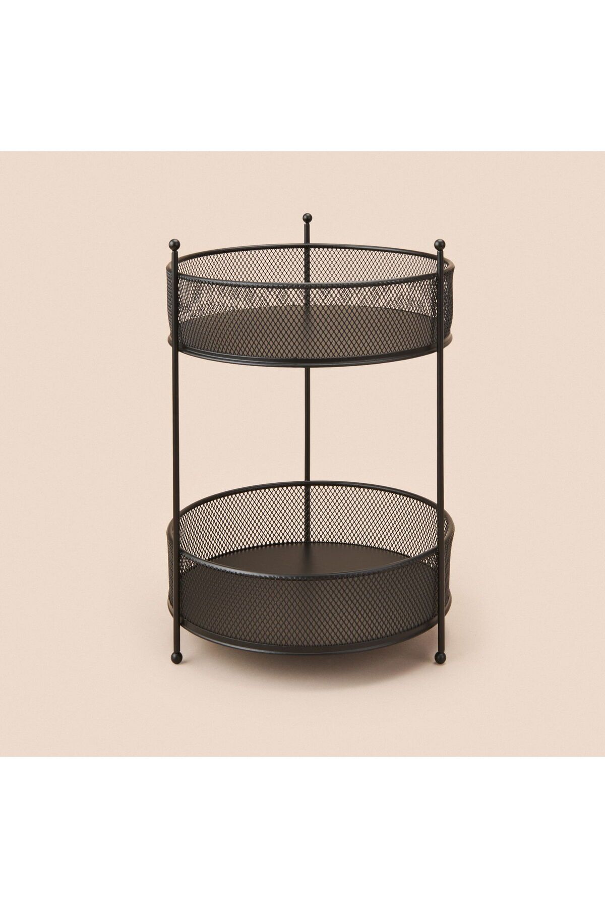 ASPARTAM Bath İki Katlı Fileli Organizer - Siyah - 28x20 cm