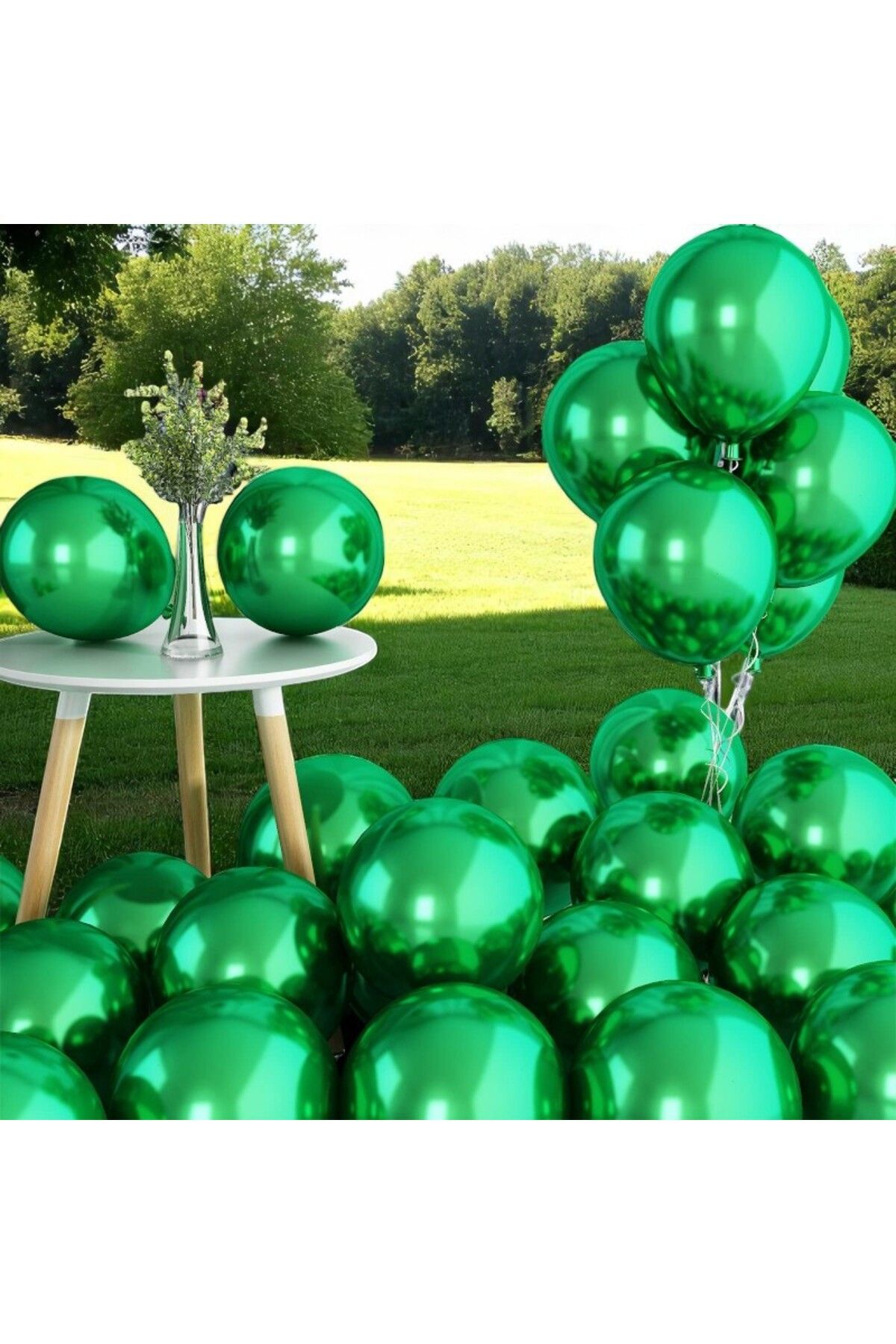 Kuzey 25 ADET KOYU YEŞİL KROM BALON PARLAK METALİK KROM KOYU YEŞİL BALON HELYUM GAZINA UÇAN BALONA UYGUN