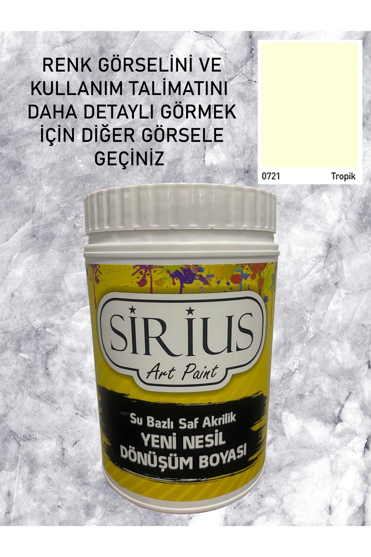 SİRİUS Mobilya, Ahşap, Fayans Çoklu Yüzey Yenileme Boyası 1LT