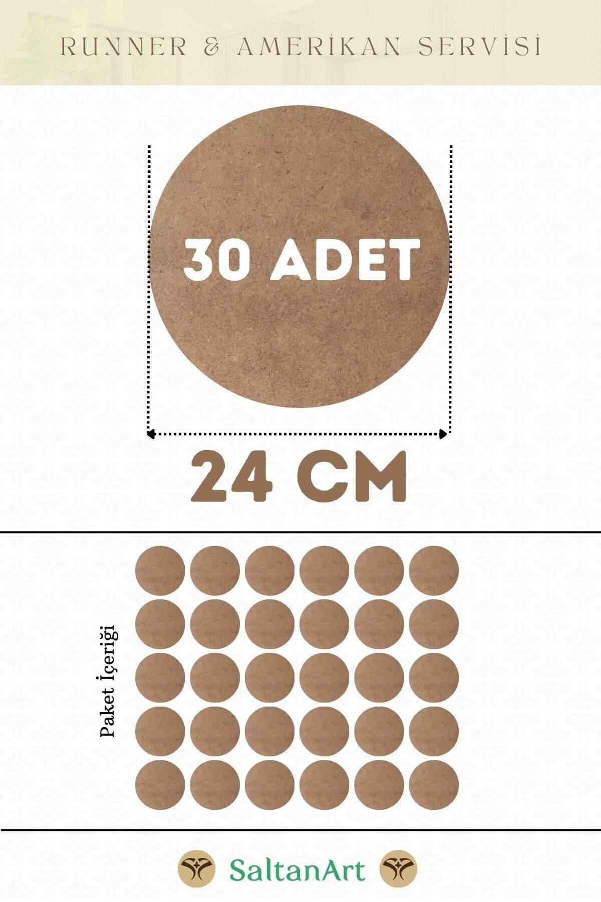Elioure 24 cm çapında 30 adet supla seti, MDF, magnet, ahşap, kalınlık 2,7-3 mm