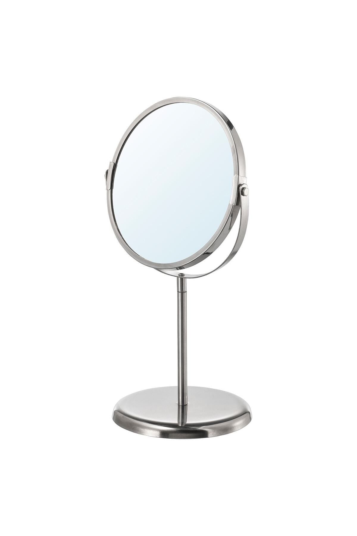 Elioure Banyo ve makyaj için büyüteçli iki taraflı aynalı, çap 17 cm, yükseklik 33 cm