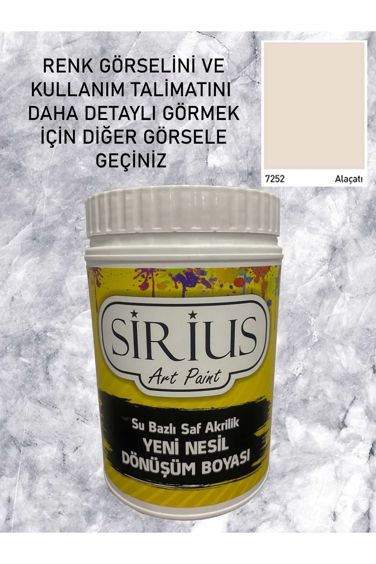SİRİUS Mobilya, Ahşap, Fayans Çoklu Yüzey Yenileme Boyası 1LT