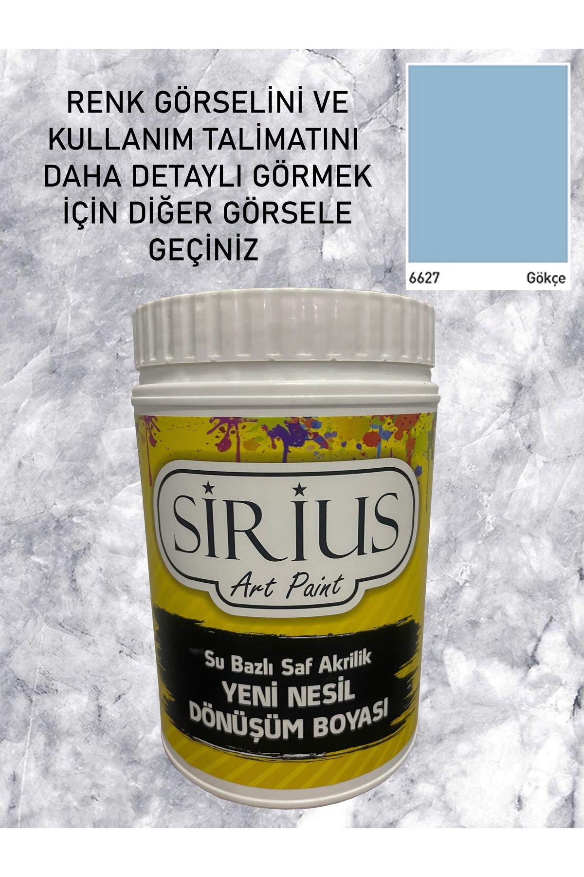 SİRİUS Mobilya, Ahşap, Fayans Çoklu Yüzey Yenileme Boyası 1LT