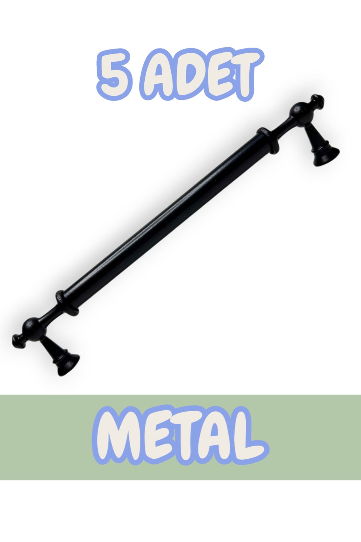 onderhomestore Ezgi Alüminyum Metal Lüks Modern Mobilya Çekmece Mutfak Dolabı Kulpu Siyah (5 Adet)
