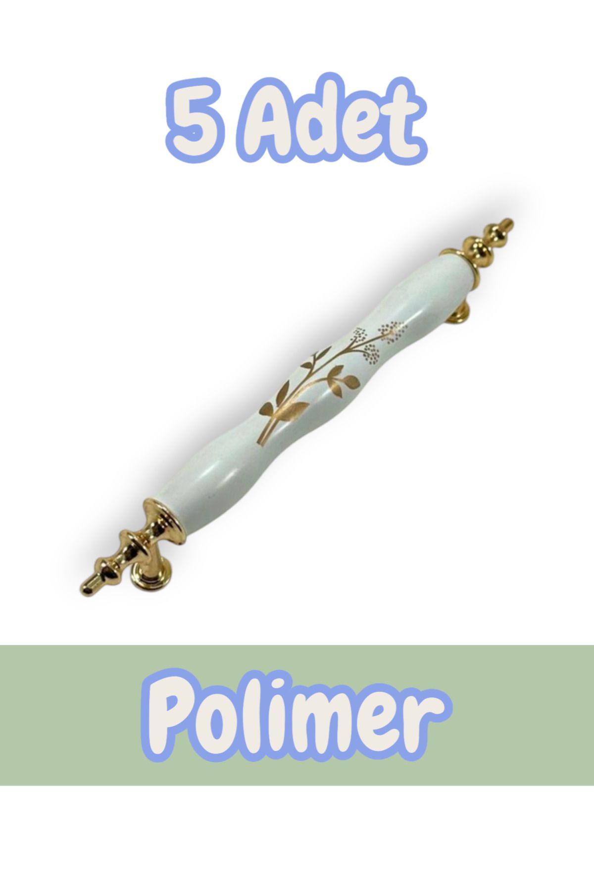 onderhomestore Polimer Zeytindalı Kulp Lüks Modern Mobilya Çekmece Vestiyer Mutfak Dolabı Kulpu 128mm (5 Adet)