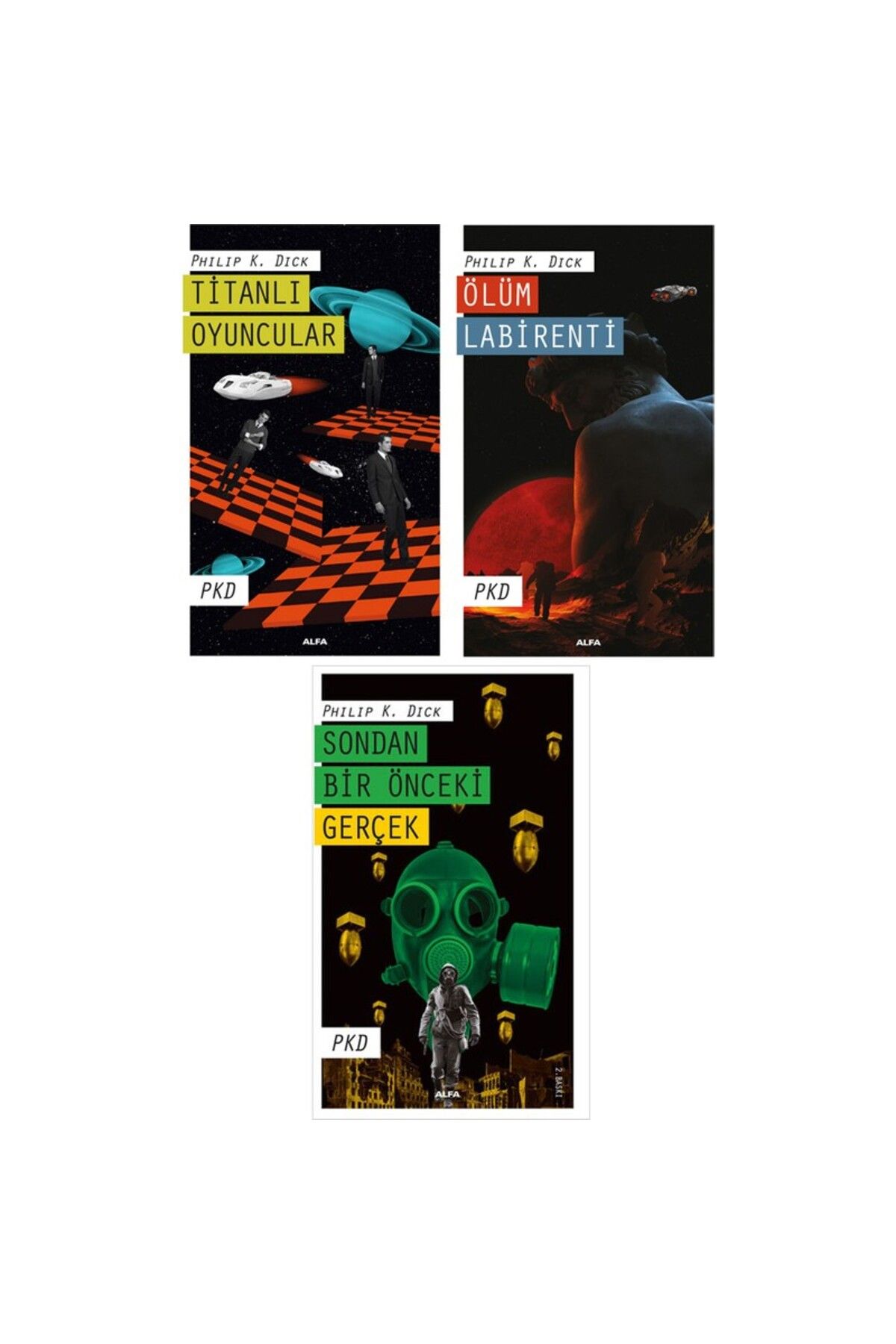 Alfa Yayınları Titanlı Oyuncular - Ölüm Labirenti - Sondan Bir Önceki Gerçek - 3 Kitap - Philip K. Dick