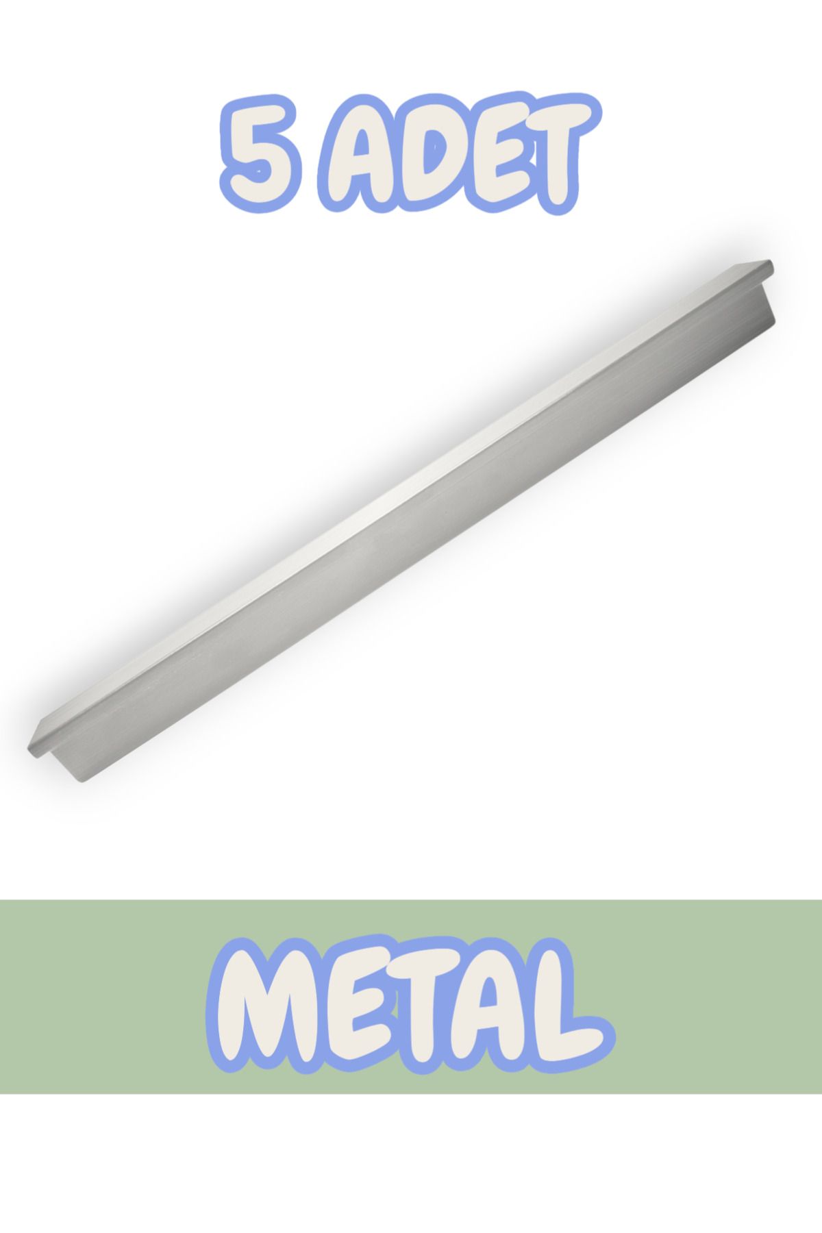 onderhomestore Fulya Alüminyum Metal Lüks Modern Mobilya Çekmece Mutfak Dolabı Kulpu Krom (5 Adet)
