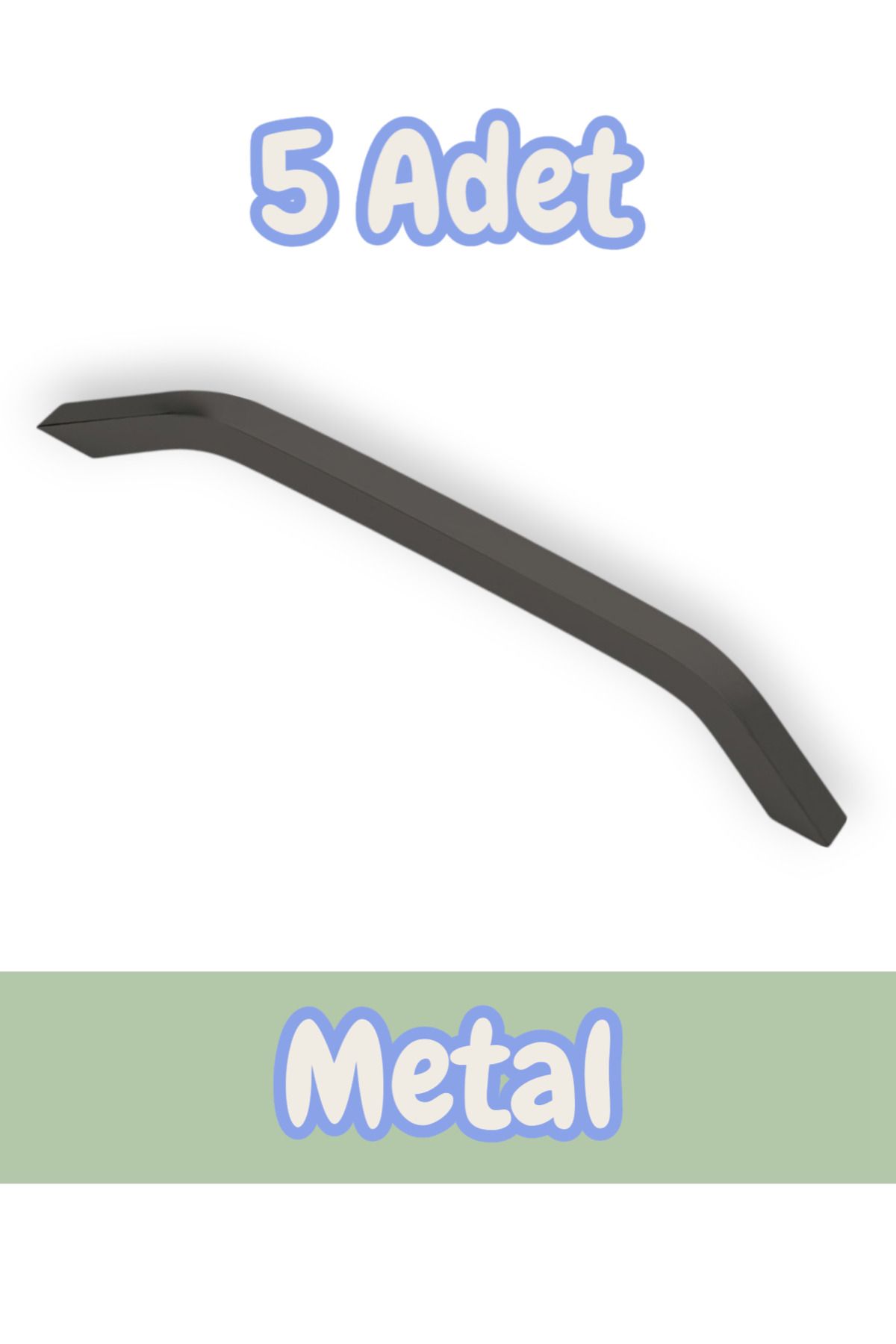 onderhomestore İdil Alüminyum Metal Lüks Modern Mobilya Çekmece Mutfak Dolabı Kulpu Siyah (5 Adet)