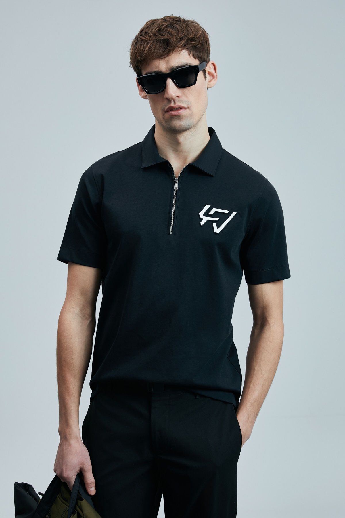 Kocamanlar Ayakkabı Lufian 111040224 Slash Smart Polo Yaka Tişort Erkek T-Shirt SİYAH
